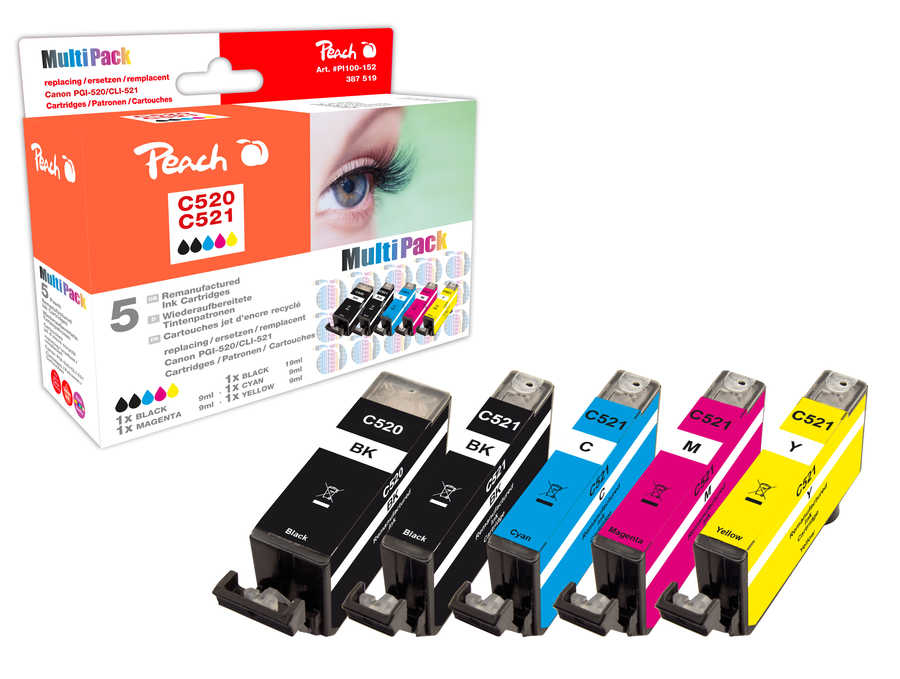 Peach Patrone Canon PG-520/CLI-521 MultiPack bk,c,m,y remanufactured