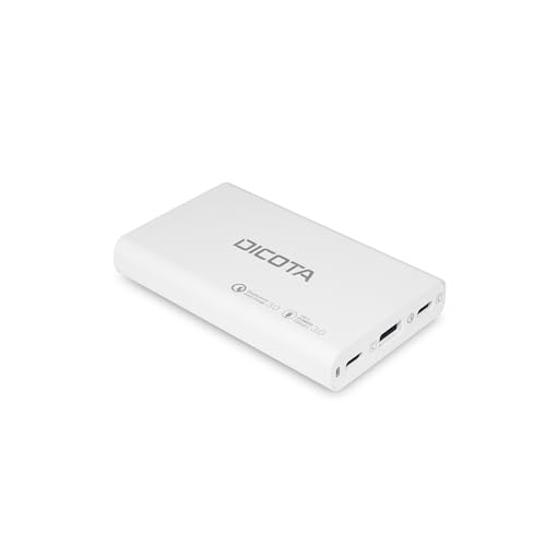 DICOTA - Adaptateur secteur - universel - 65 Watt - PD 3.0, QC 4.0+ - 3 connecteurs de sortie (2 x USB-C, USB) - sur le câble : USB-C - blanc