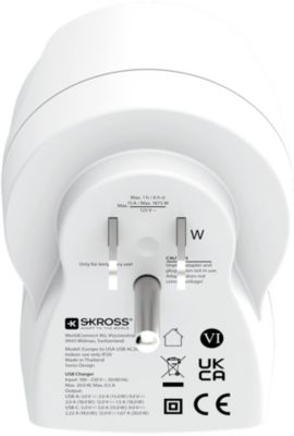 Skross Adapter Europe to USA + 2x USB Slot