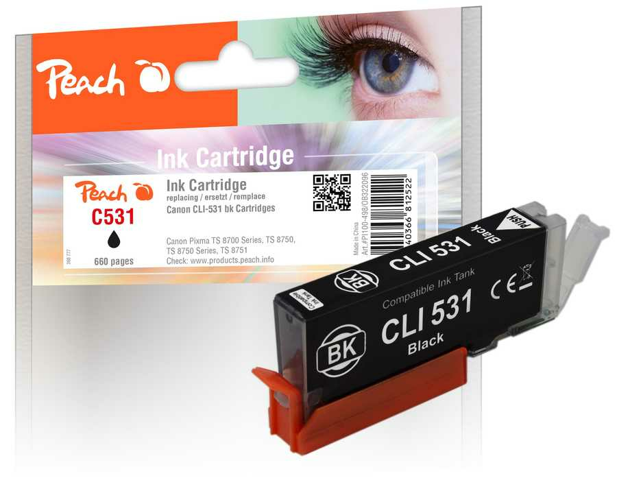 Peach Patrone Canon CLI-531, 6118B001 photo black kompatibel