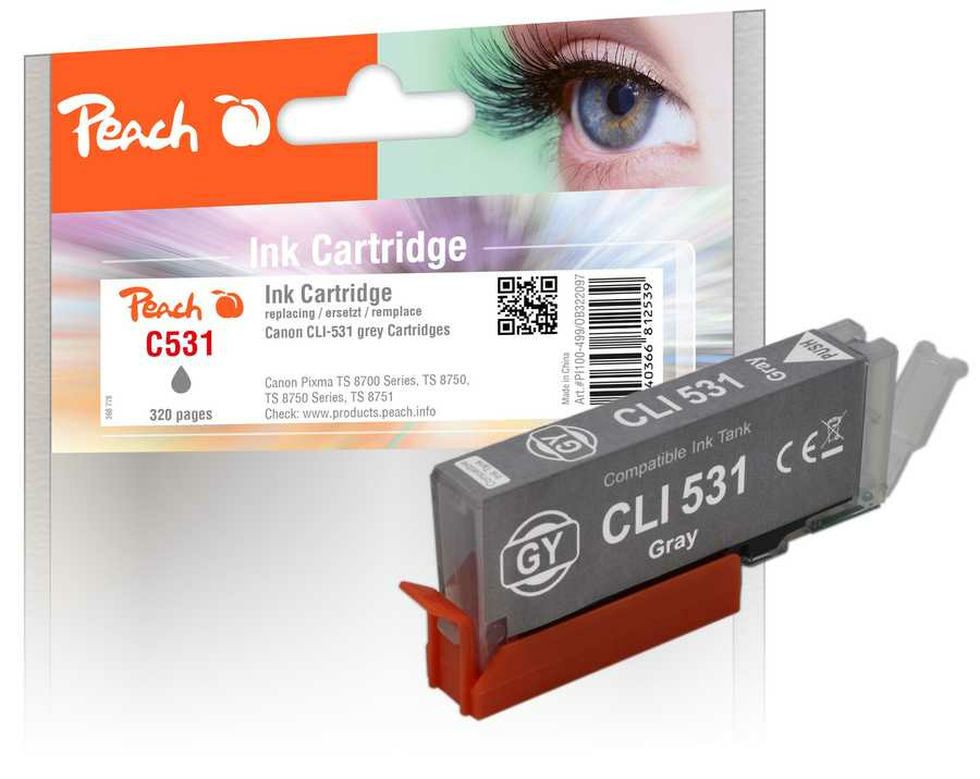 Peach Patrone Canon CLI-531, 6119B001 grey kompatibel