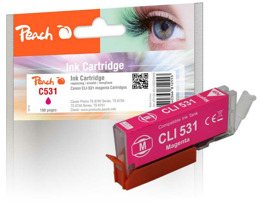 Peach Patrone Canon CLI-531, 6121B002 magenta kompatibel