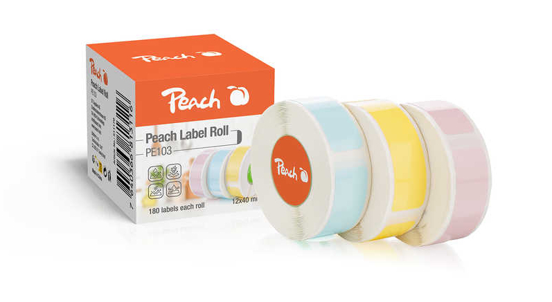 Peach Ersatzrollen für Laber Printer PE-110 3 Rollen B/C/Y