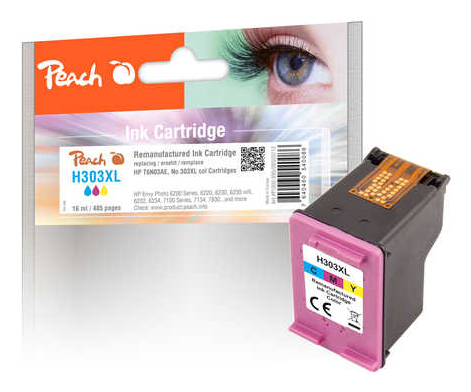 Peach Patrone HP Nr.303XL T6N03AE color ink level chip remanufactured