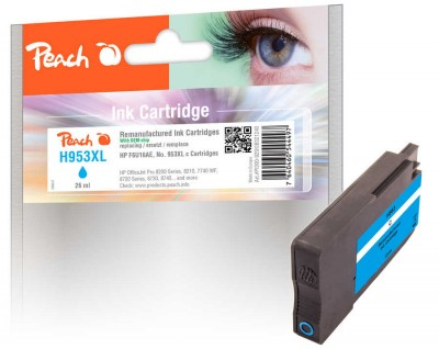 Peach Patrone HP Nr.953XL cyan mit OEM Chip remanufactured