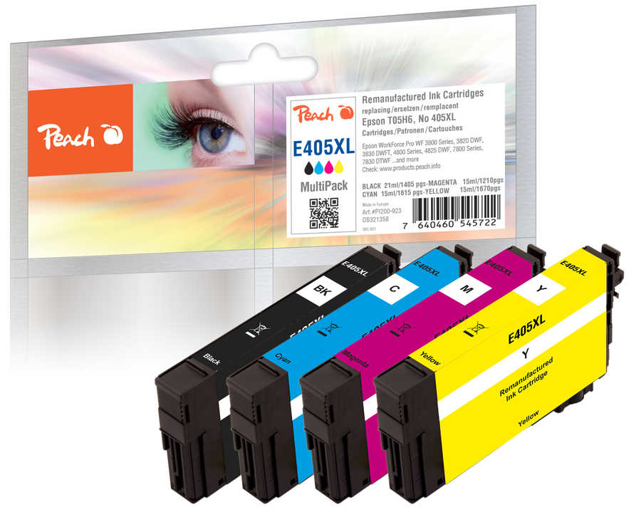 Peach Patrone Epson No.405 XL MultiPack bk,c,m,y remanufactured