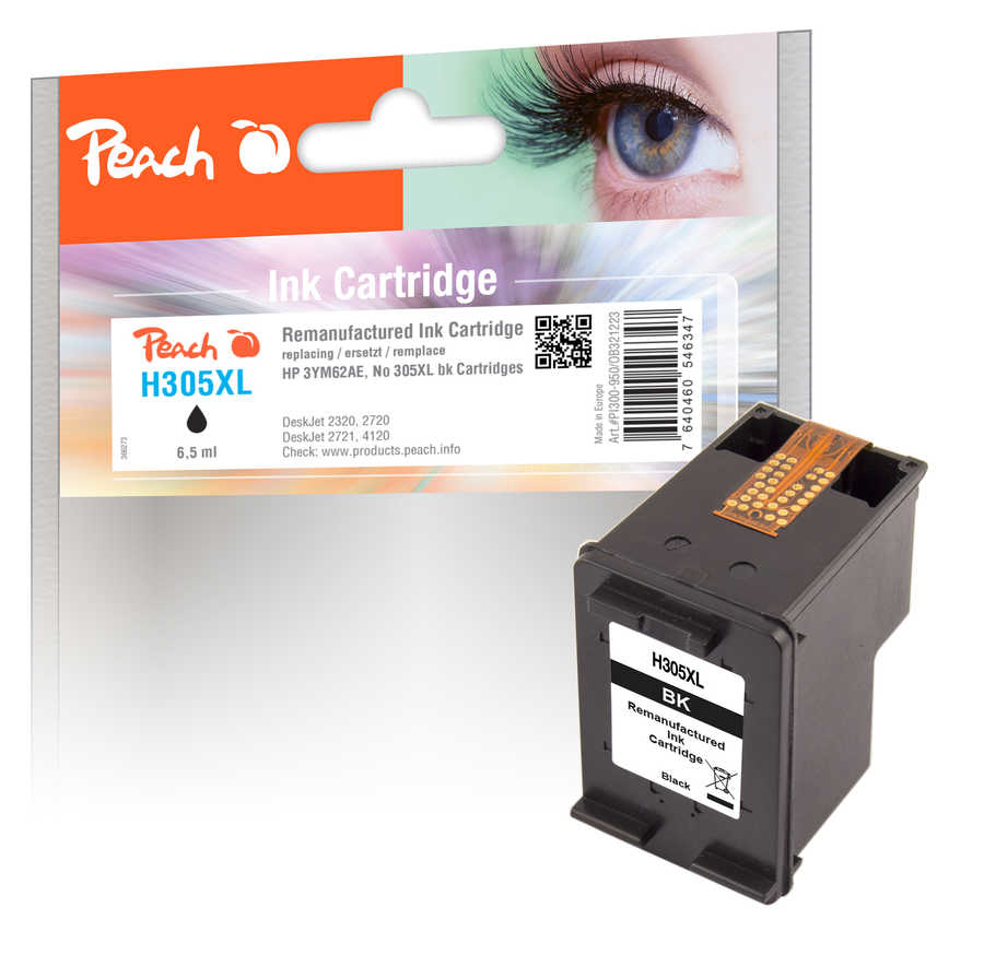 Peach Patrone HP Nr.305XL 3YM62AE black ink level chip remanufactured