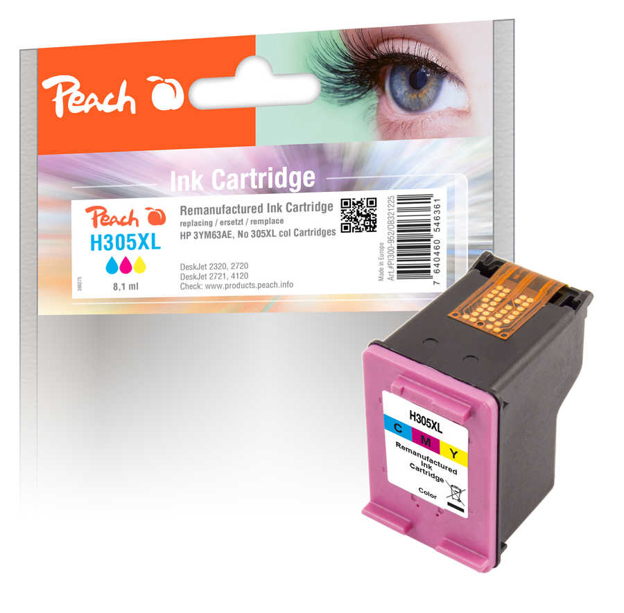 Peach Patrone HP Nr.305XL 3YM63AE color ink level chip remanufactured