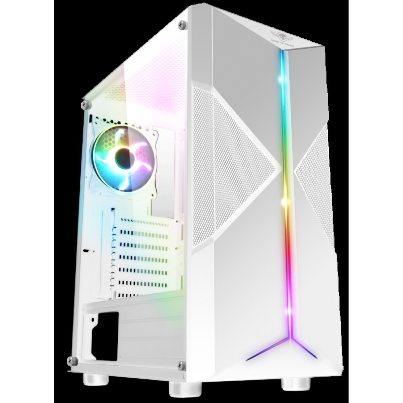 Spirit Of Gamer Boitier Moyen Tour ATX Spirit Of Gamer Spectra Artic RGB avec panneaux vitrÃ©s (Blanc)