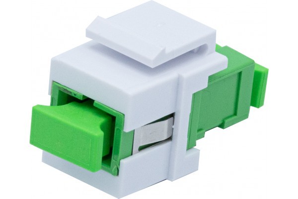 GENERIQUE Traversée optique SC / SC Simplex APC verte format keystone (sachet de 10 pcs)