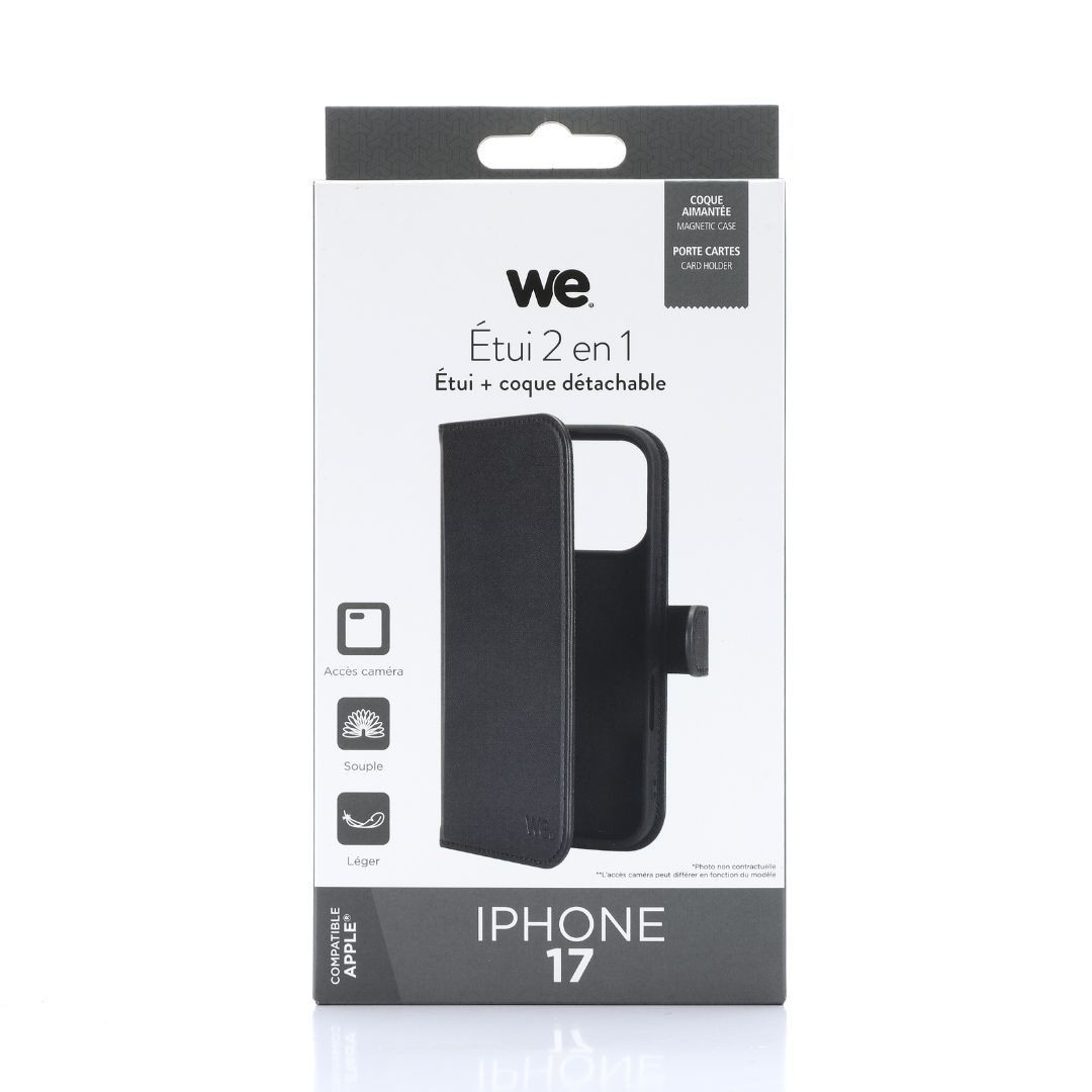 WE Etui folio MAGNETIQUE APPLE IPHONE 17 Noir