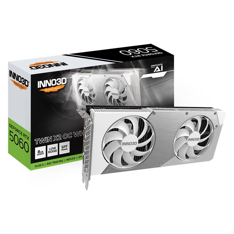 Inno3D GEFORCE RTX 5060 8Go TWIN X2 OC WHITE GDDR7 3xDP 1xHDMI