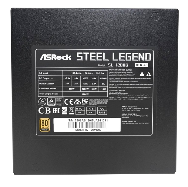 ASROCK Steel Legend SL-1200G 1200W ATX 80+ Gold bla