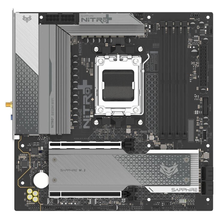 SAPPHIRE Sapphire Nitro+ B850M WiFi Mainboard, Sockel AM5, AMD B850, mATX, DDR5