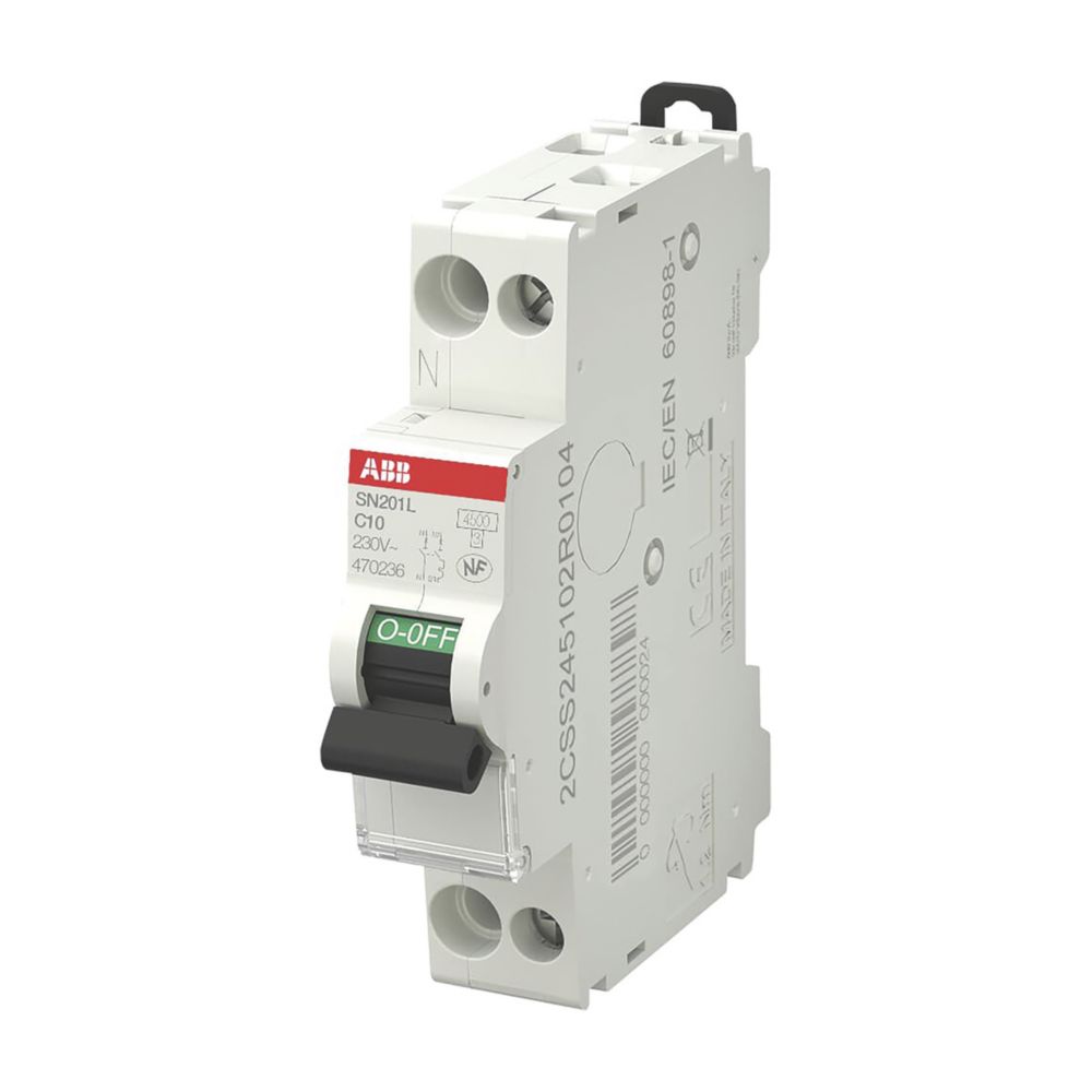 ABB Disjoncteur 10A type C A vis 4,5kA 1P+N