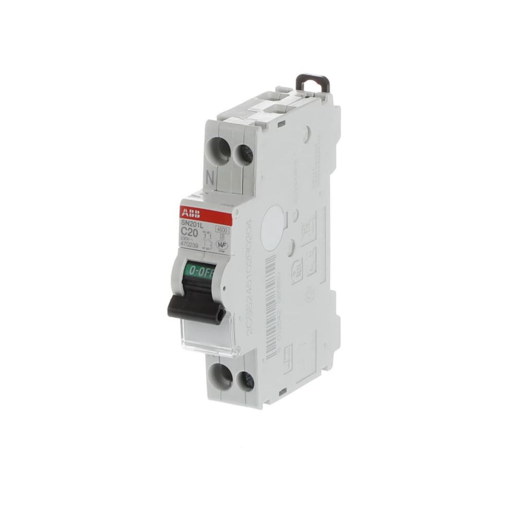 ABB Disjoncteur 20A type C A vis 4,5kA 1P+N