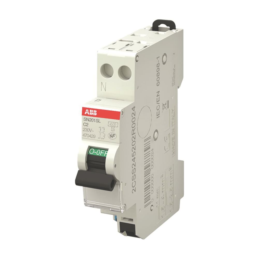 ABB Disjoncteur 2A type C Auto 4,5kA 1P+N