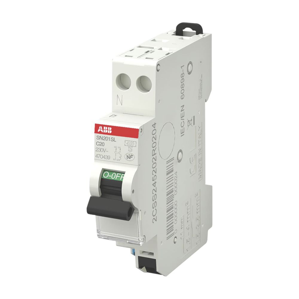 ABB Disjoncteur 20A type C Auto 4,5kA 1P+N