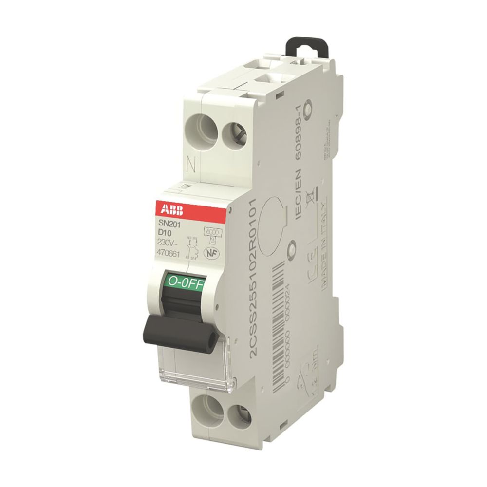 ABB Disjoncteur 10A type D A vis 6kA 1P+N