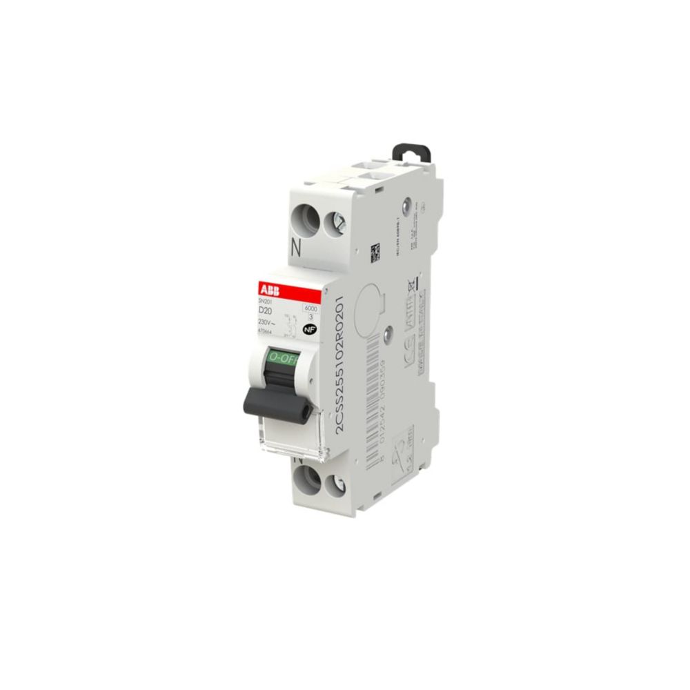 ABB Disjoncteur 20A type D A vis 6kA 1P+N