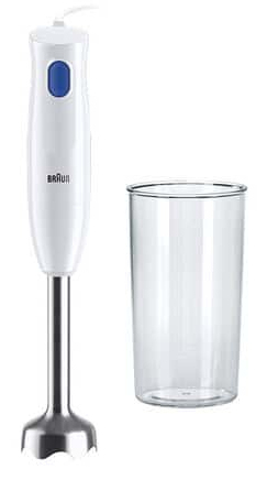 Braun 450W 1 snelheid RVS staafmixervoet Easy-Twist systeem 600ml maatbekerwit/blauw