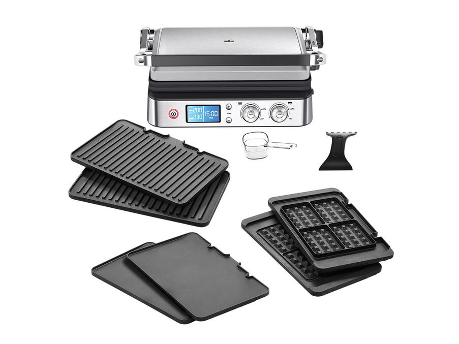 Braun Grille-viande CG9047 inox 3 jeux de plaques amovibles, 37x23 cm