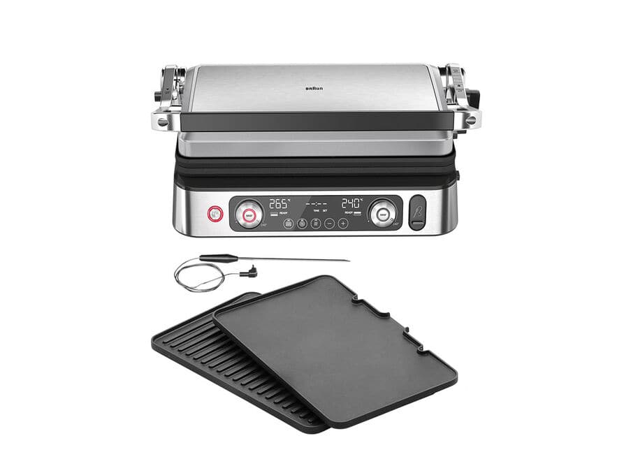 Braun 2.200W Max. temp. 265 schroeien verwarming 3-in-1 grillstand schroeidigital display 3 auto grillfuncties thermoprobe 1 bak/grillplaatzwart/staal