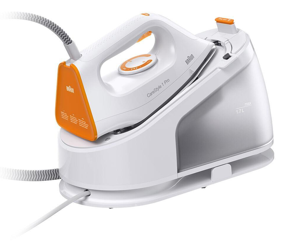 Braun 2.400W 110g/min stoom 360g stoomshot 5 5 bar SuperCeramic FreeGlide 3Dstrijkzool 1 7L reservoir 3 temp. instellingen + max ontkalkingsprogr &-tray wit