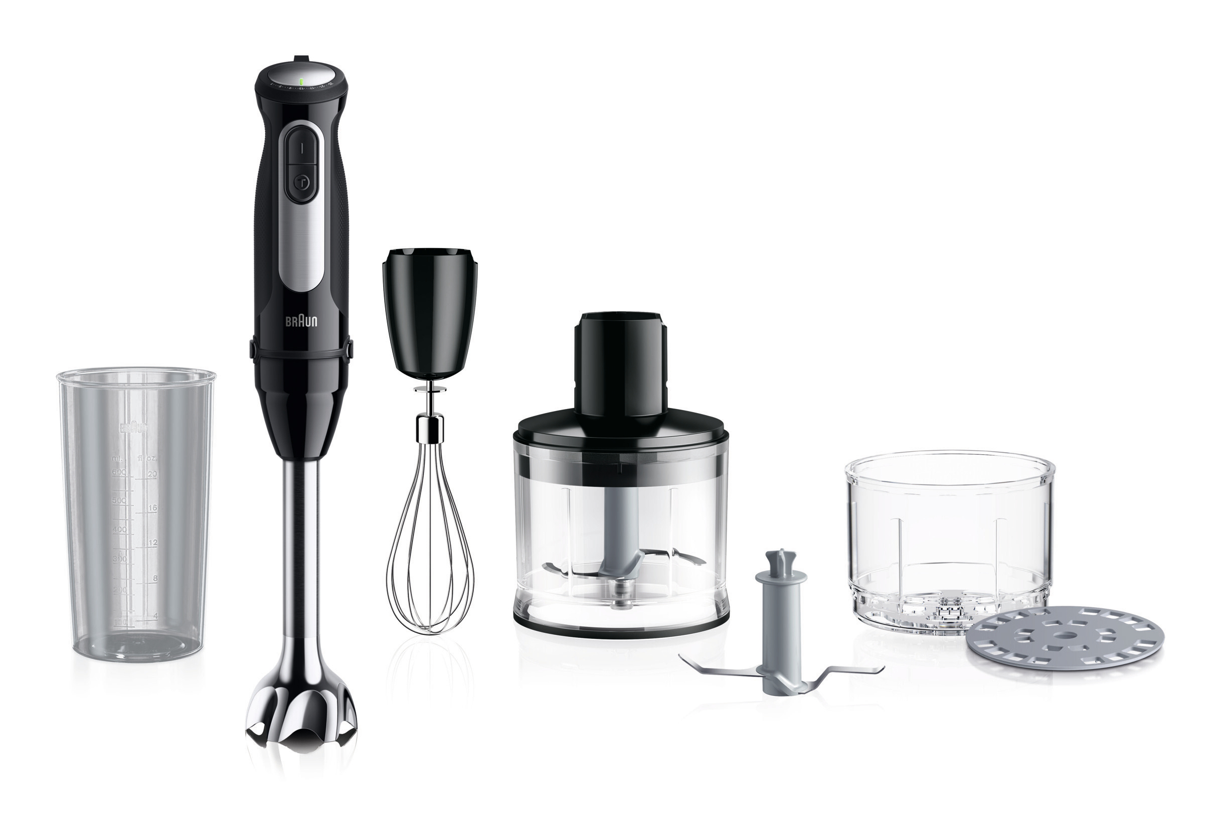 Braun 1000W 25 snelheden easyclick plus system powerbell V plus technologymaatbeker 500ml hakmolen met icecrushmes size-control bowl garde Zwart