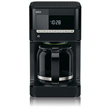 Braun 1.000W 12 kopjes glazen aromakan optibrew systeem 40min. auto-off 24Htimer instelling 1-4 kopjes & koffiesterkte zwart