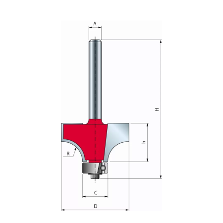Freud Fraise 8 mm pour arrondi convexe Ø 25.4 / h 12.7