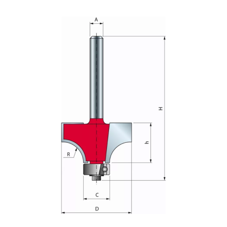 Freud Fraise 8 mm pour arrondi convexe Ø 31.8 / h 17.5