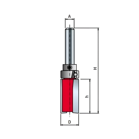 Freud Fraise 8 mm à ébarber avec roulement supérieur Ø 22 / h 20