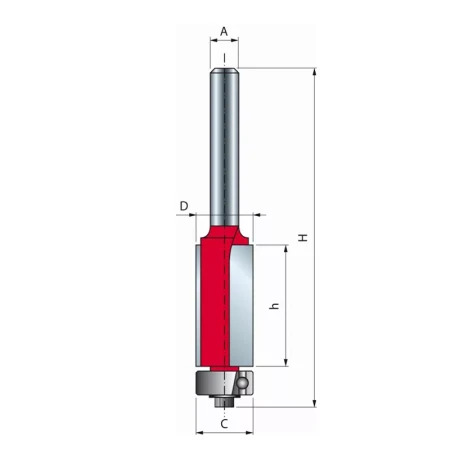 Freud Fraise 8 mm à ébarber avec roulement supérieur Ø 9.53 / h 6.35
