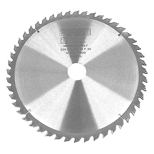 First Italia Lame de Scie Circulaire HM D. 235 x Al. 30 x ép. 2,8/1,8 mm x Z48 Alt pour Bois