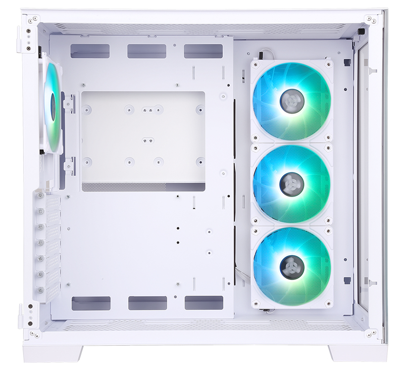 iTek - Modèle du produit : Boitier Moyen Tour ATX Dark Cave RGB avec panneau vitré (Blanc)