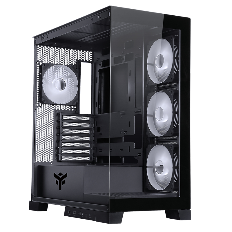 iTek Le boîtier moyen tour ATX iTek Showbui 45 RGB est un joyau de technologie et de design. Avec ses panneaux vitrés élégants, ce boîtier noir apporte une touche de modernité à votre configuration informatique. Sa compatibilité avec les cartes mères ATX