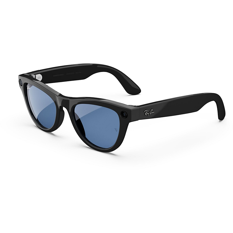 Meta Lunettes Ray-Ban Skyler Noir brillant et bleu céruléen
