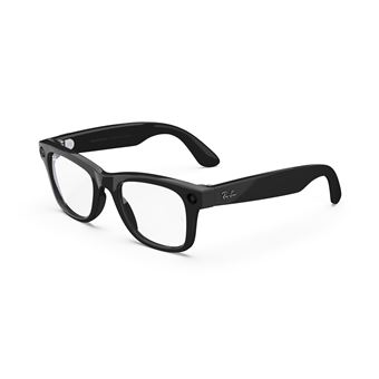 Meta lunettes connectees ray-ban wayfarer, noir brillant, transparent