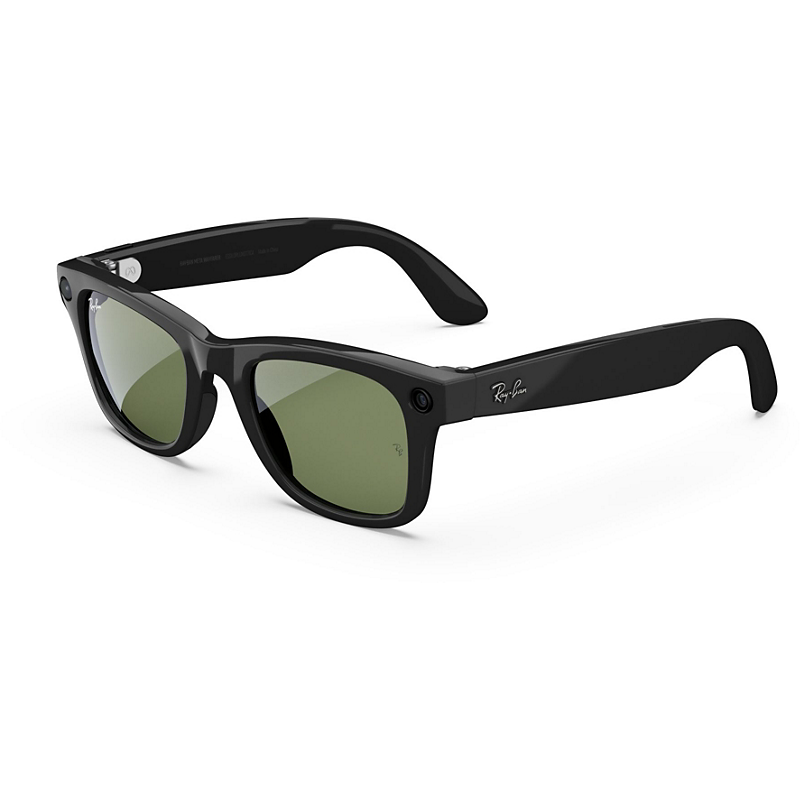 Meta lunettes connectees ray-ban wayfarer, noir brillant, vert g15