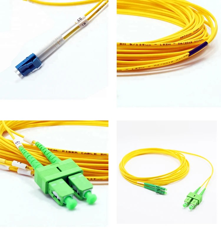 ekivalan Jarretière zip 2,0mm OS2 G652D SC-APC/LC-UPC LSZH jaune 15m