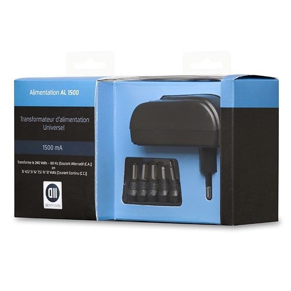 D2 Diffusion Bloc d'alimentation Universel1500mA +6 fiches