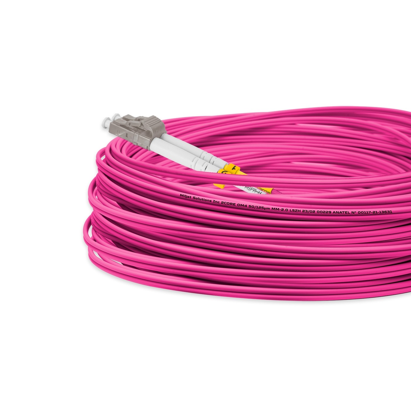 ekivalan Jarretière zip 2,0mm OM4 50/125 ST-UPC/ST-UPC LSZH magenta 30m