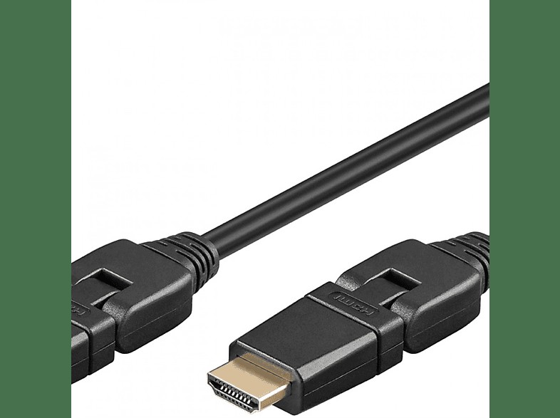 Goobay High-Speed-HDMI 360° Kabel (schwarz/gold