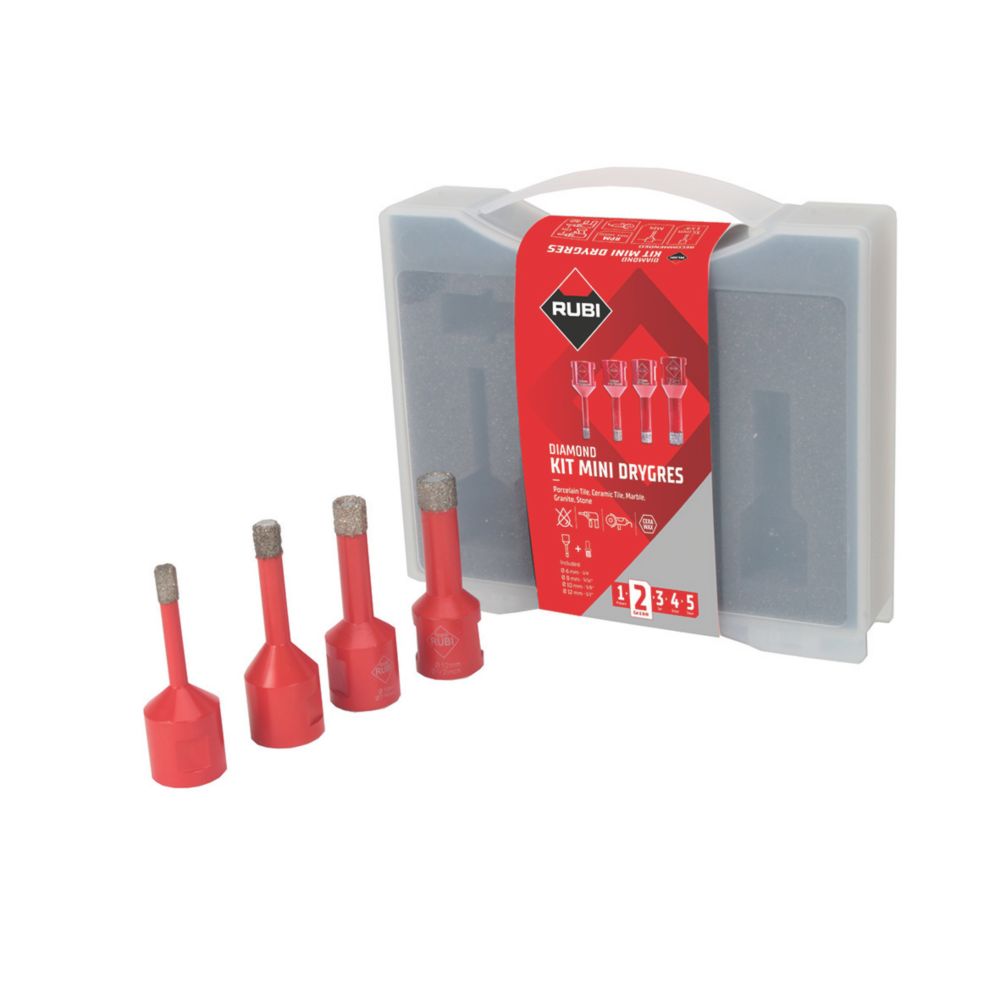 Rubi Coffret de 5 forets carrelage diamant à sec