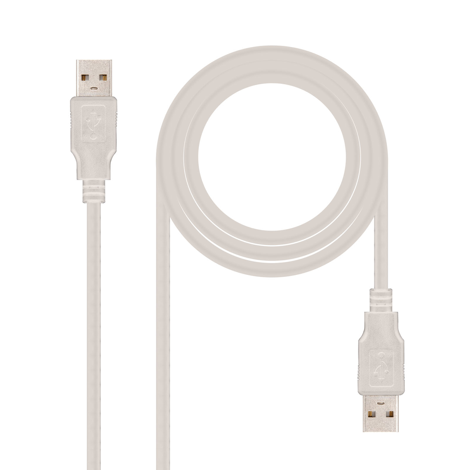 Nanocable Cable USB 2.0 Tipo A Macho/Macho 1m Beige