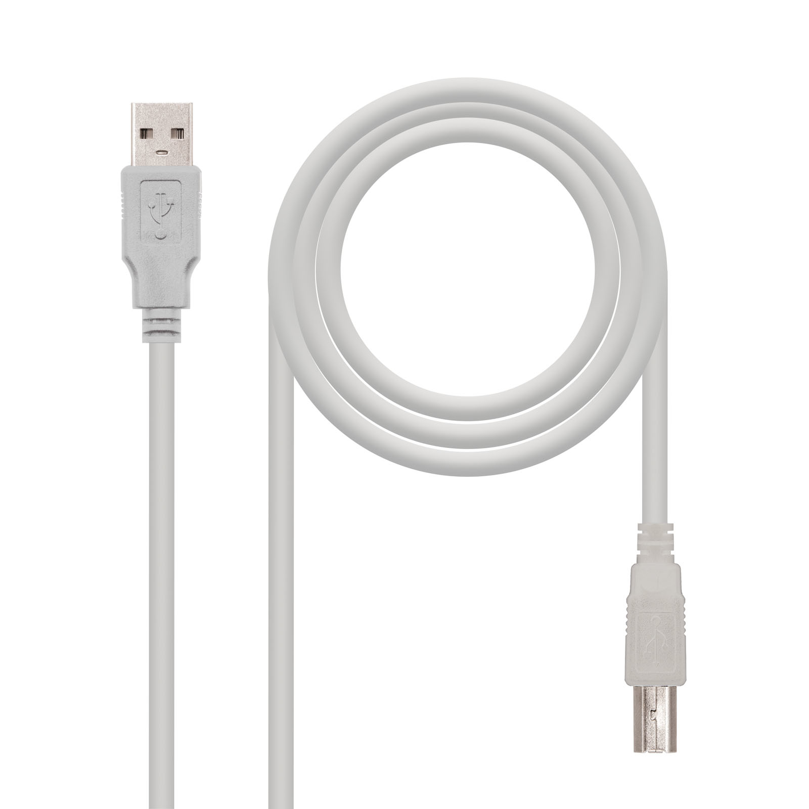 Nanocable Cable Impresora USB 2.0 Tipo A/B Macho/Macho 1m Beige