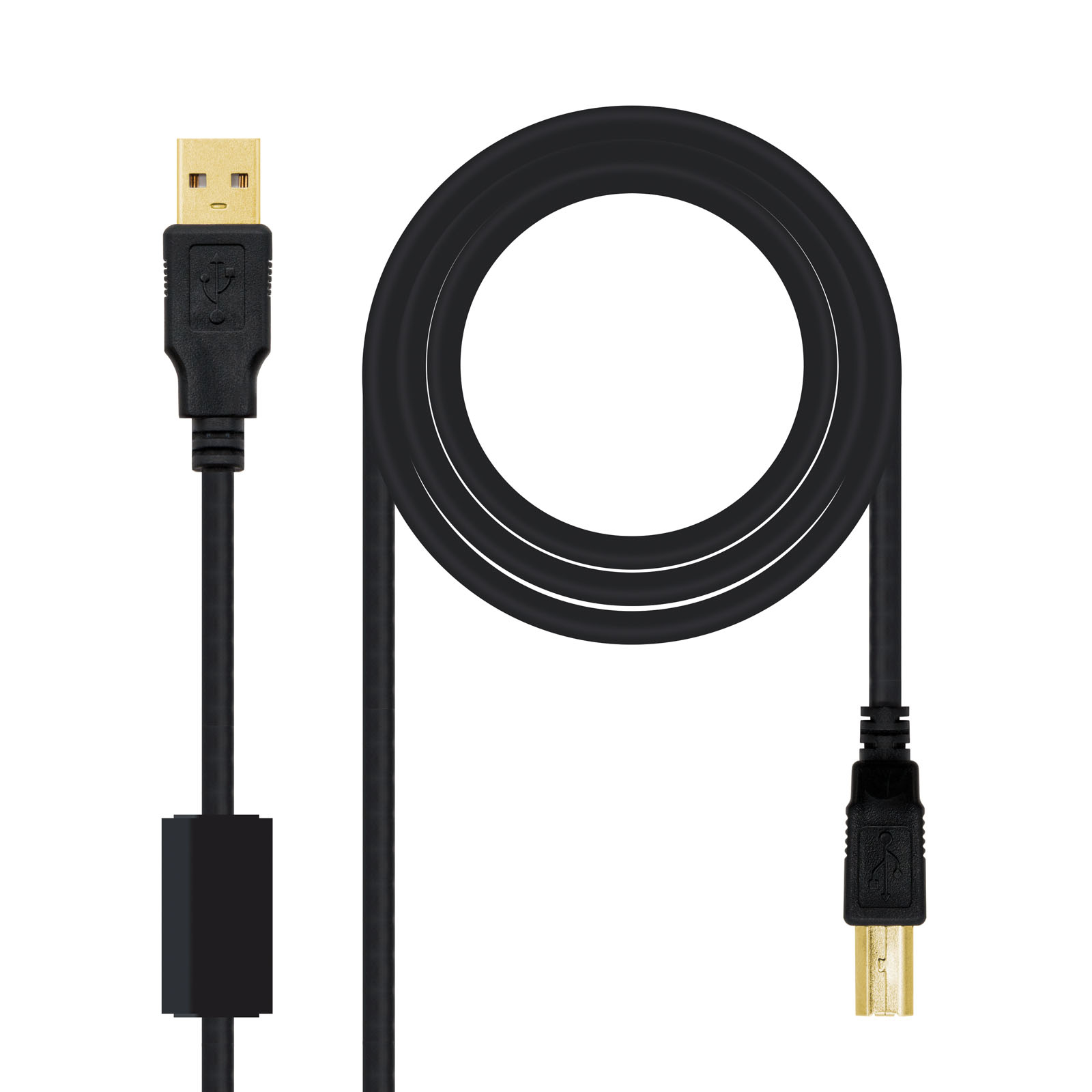 Nanocable Cable USB 2.0 Impresora Alta Calidad Tipo A/B Macho/Macho 5m Negro