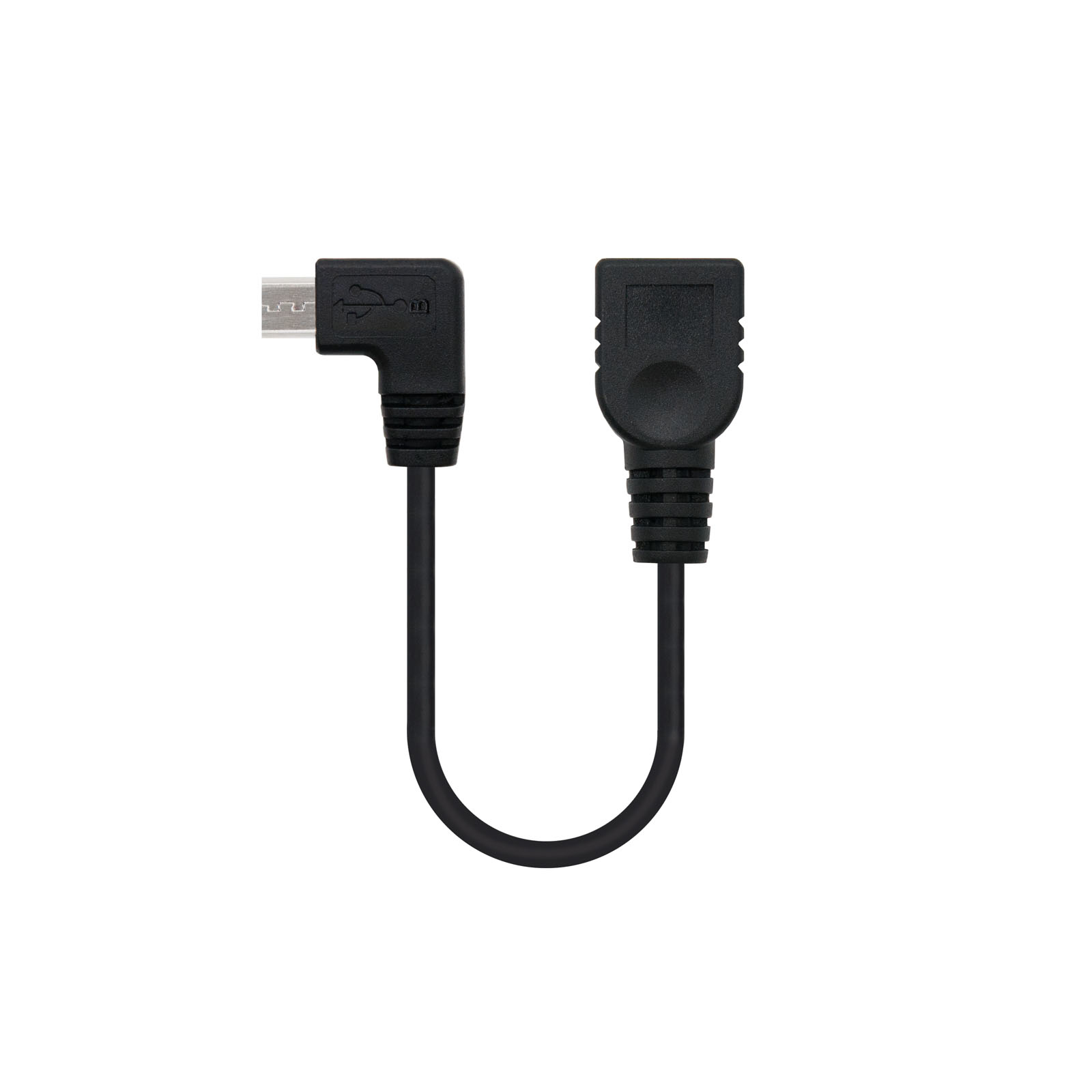 Nanocable Cable MicroUSB OTG B/M-A/H Acodado 15cm