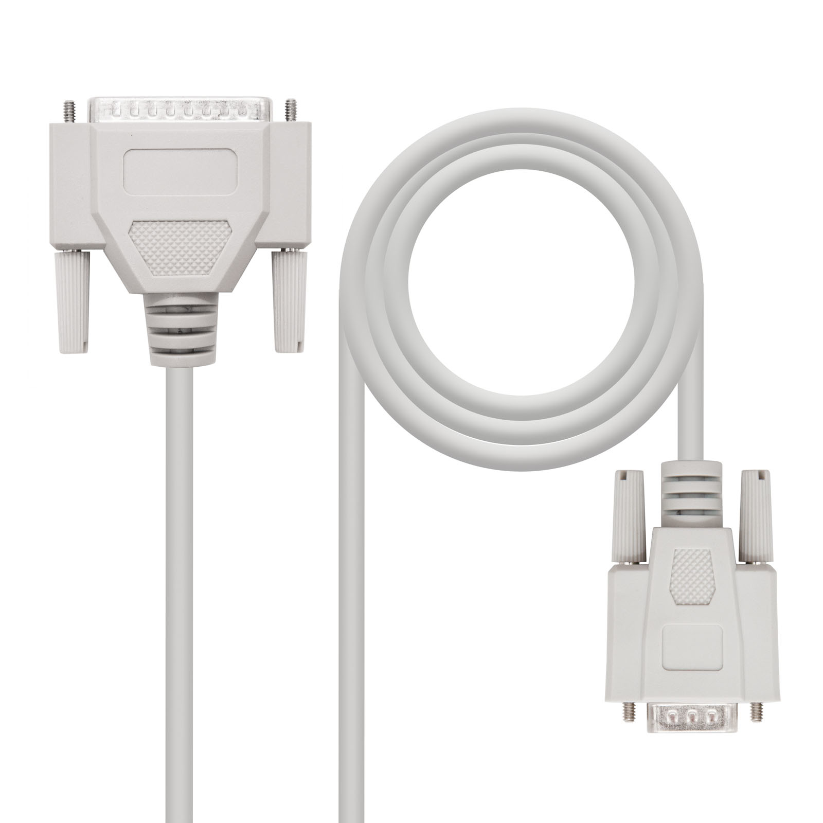 Nanocable Câble Série Null Modem  10.14.0802 DB9 F/DB25 M 1.8M Beige